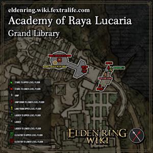 Academia de raya lucaria gran biblioteca mazmorra mapa elden anillo wiki guía 300px