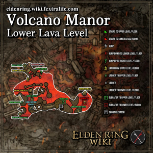 Mangal del volcán nivel de lava inferior mapa de mazmorras elden ring wiki guide 300px