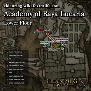 Academia de raya lucaria piso inferior mapa de mazmorras elden ring wiki guide 300px