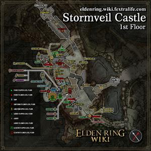 Castillo de tormenta de nivel de 1er piso mapa de mazmorras elden ring wiki guide 300px