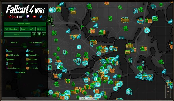 Fallout Character Chest Computer Interactive Map | Fallout 4