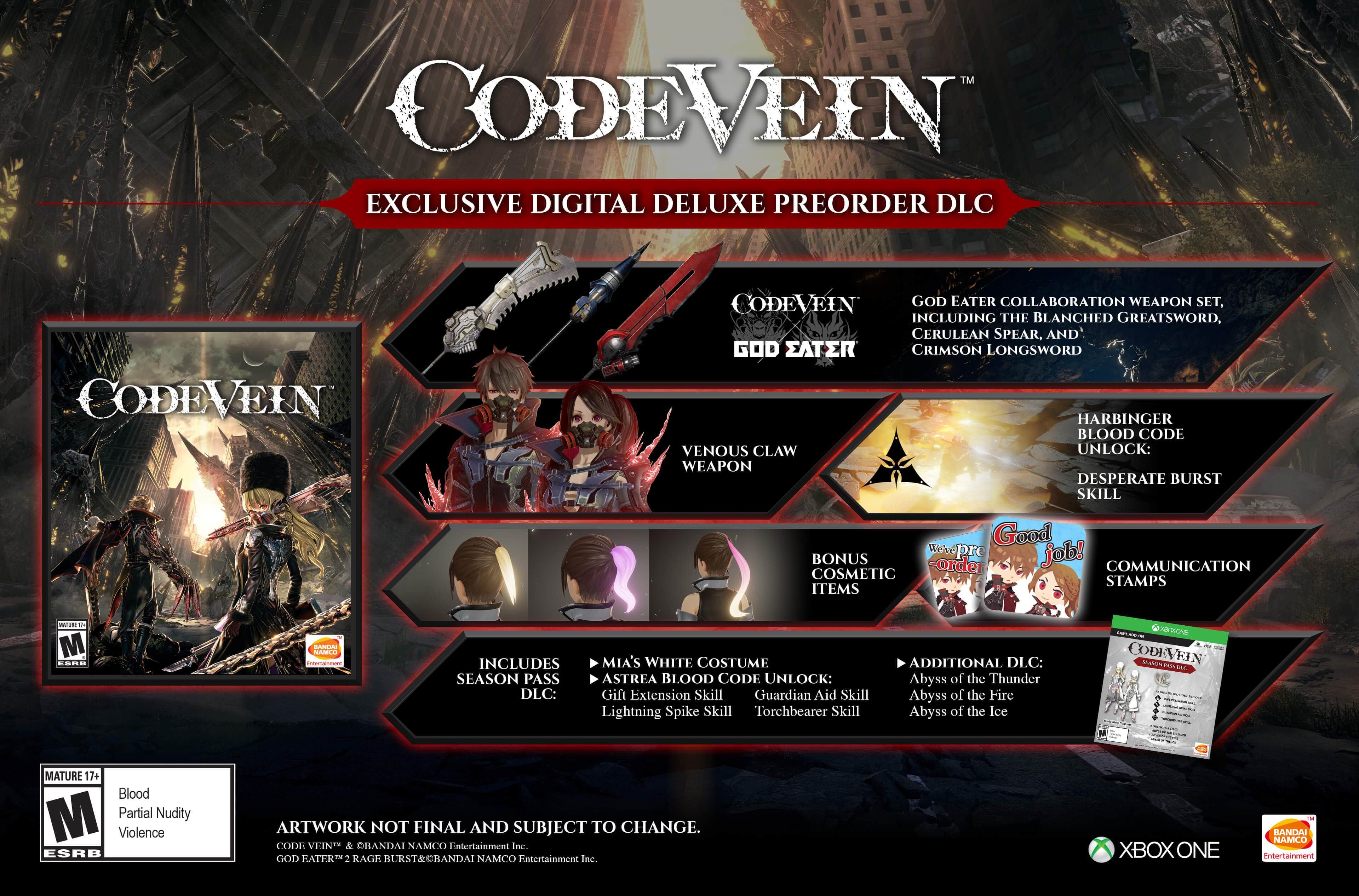 Code Vein Digital Deluxe and Revenant Pre-Order Editions