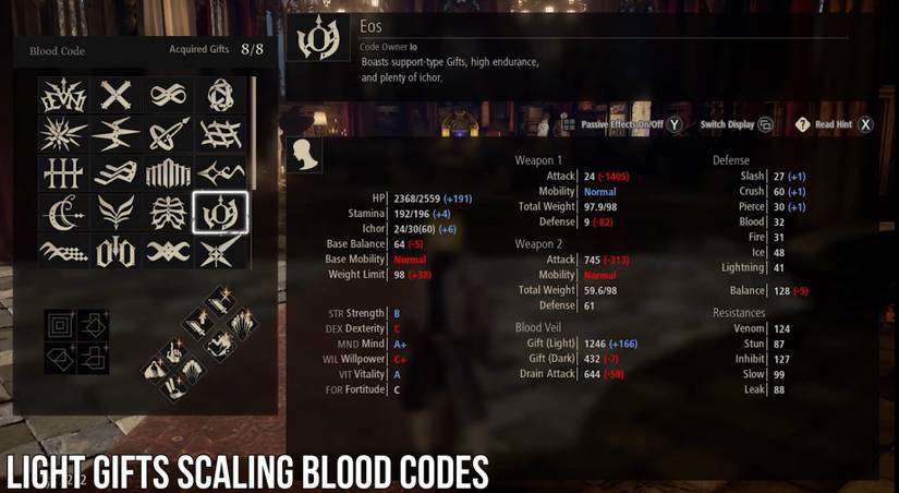 Code Vein: Best Blood Codes