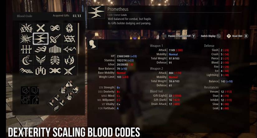 Code Vein: Best Blood Codes