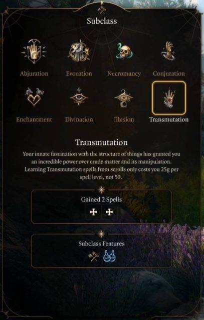 Transmutation Wizard Stat Block Baldur’s Gate 3 Wizard Class Guide
