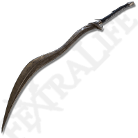 The Bloodhound's Fang scales primarily with Strength and Dexterity and is a potent Weapon.