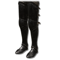Black Knight Greaves is part of the Black Knight Set, and are the standard-issue greaves worn by Black Knights throughout the Lands of Shadow.