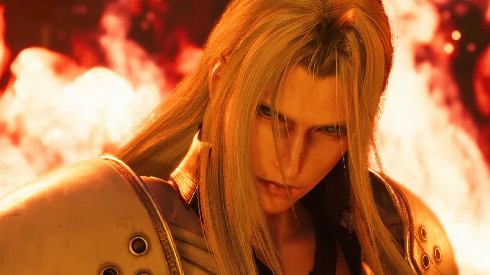 FF7 Rebirth Switch 2 Sephiroth in flames