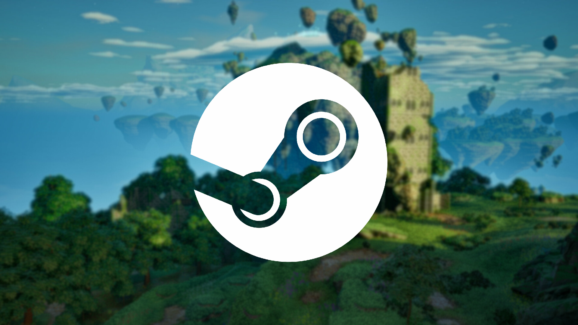 steam logo on a scenic background