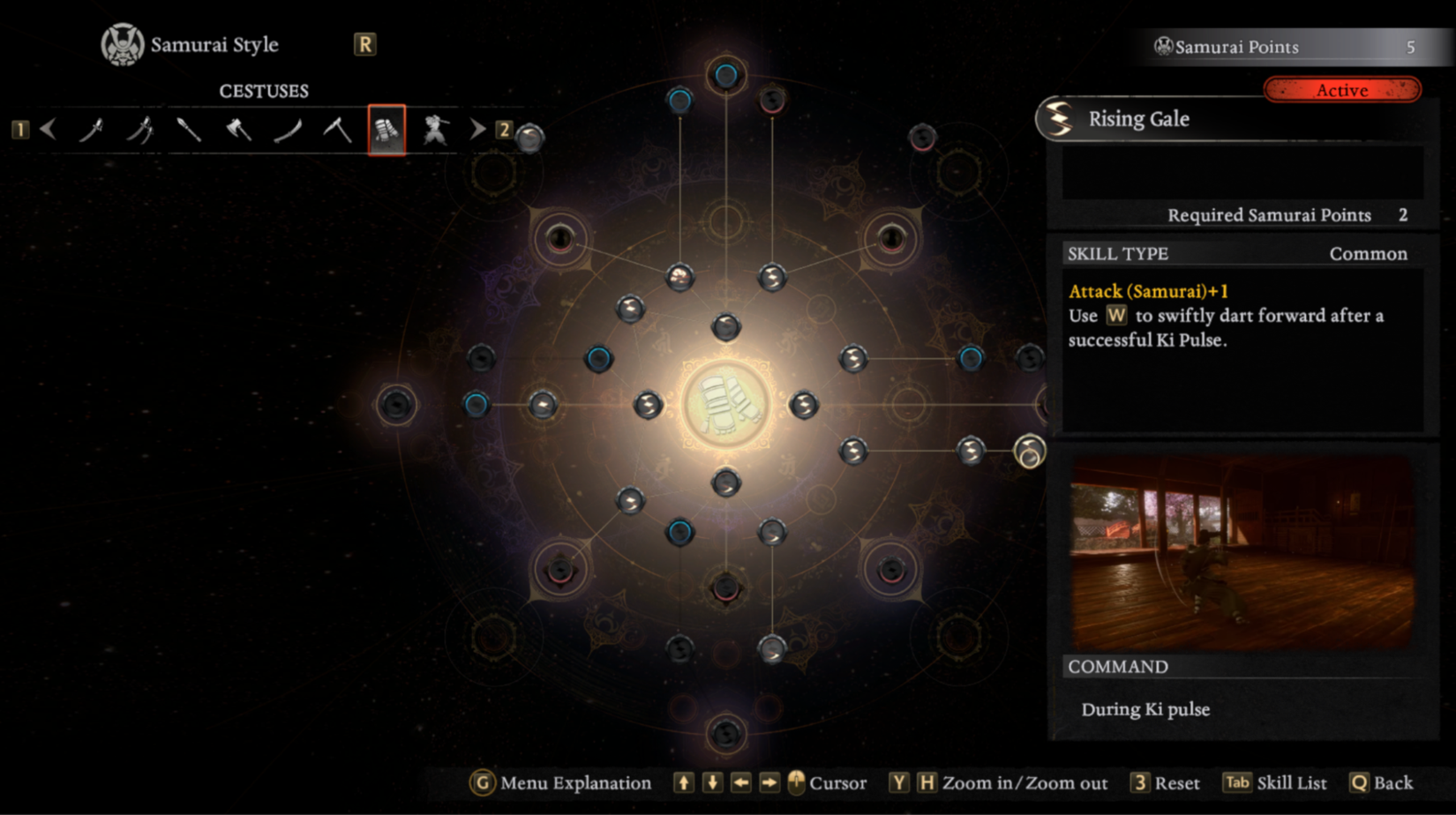 Nioh 3 Samurai Cestuses Build - Demon Hunting Fists-rising-gale-skills