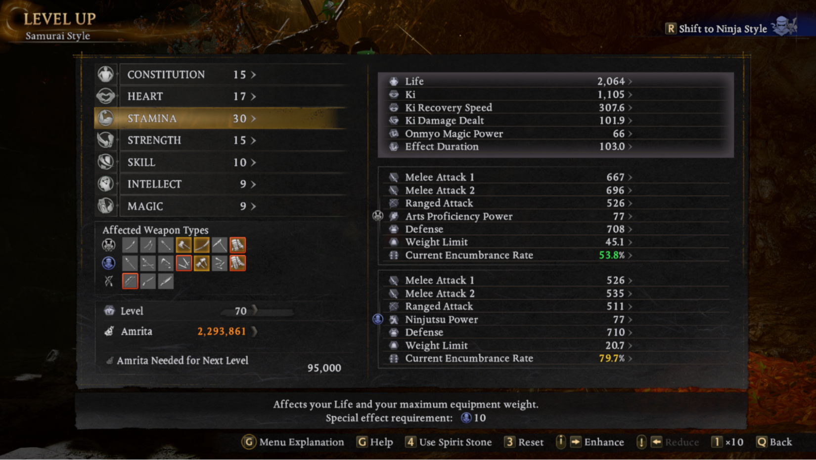 Nioh 3 Samurai Cestuses Build - Demon Hunting Fists-stats