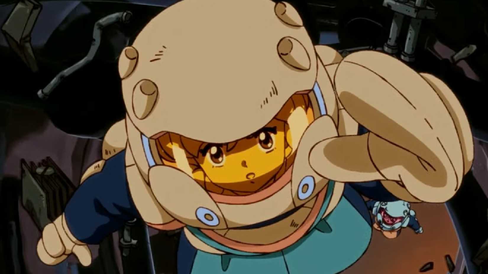 Orbitals Main character in space suit floats toward the screen