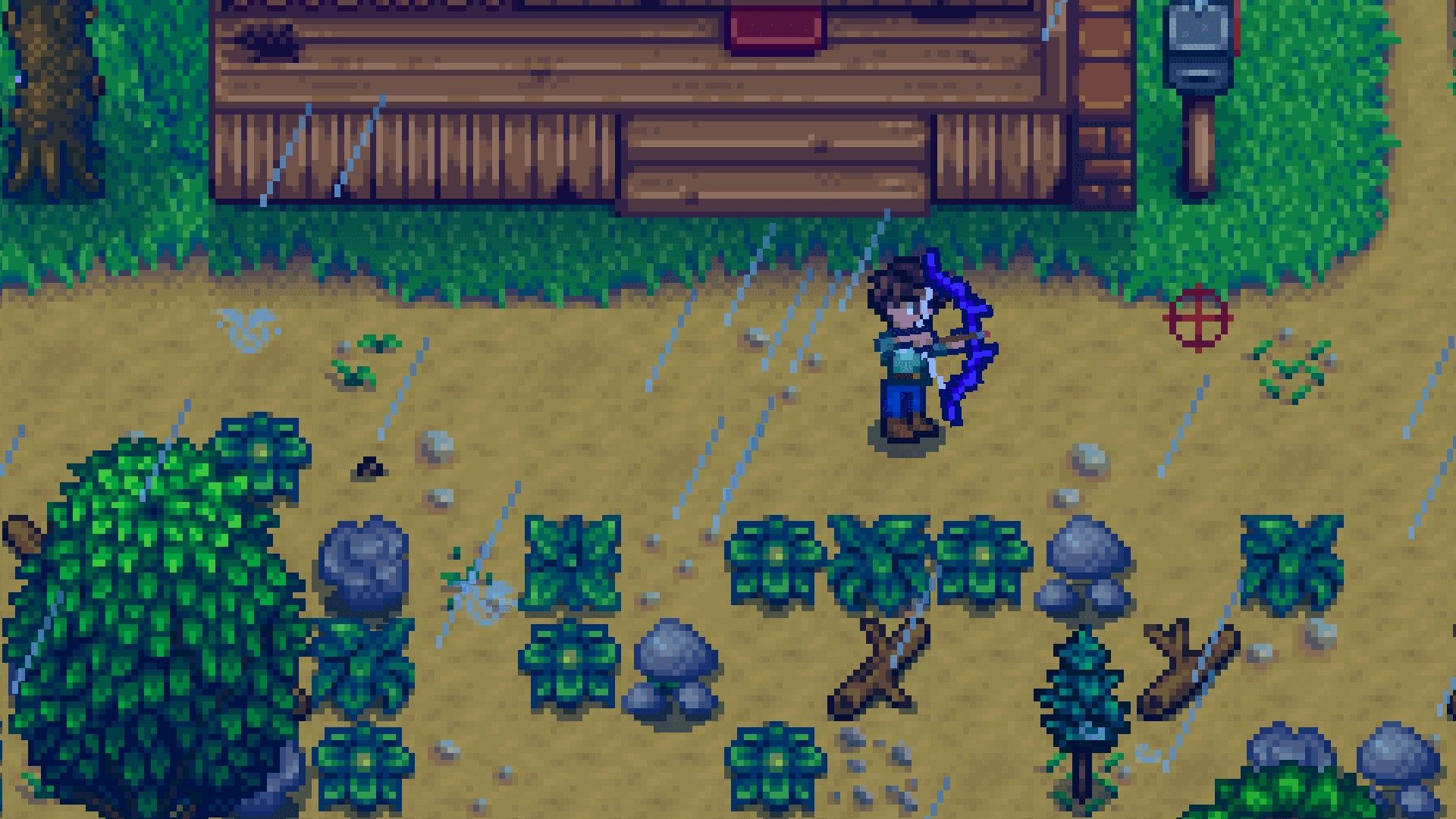 Stardew Valley RPG Mod Character holding a purple bow