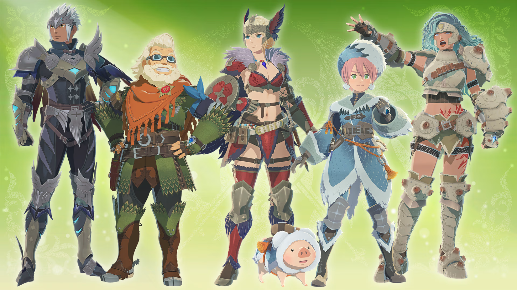various monster hunter stories 3 characters in their deluxe edition outfits