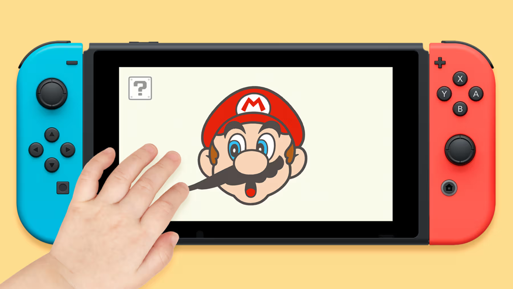 child stretching marios mustache