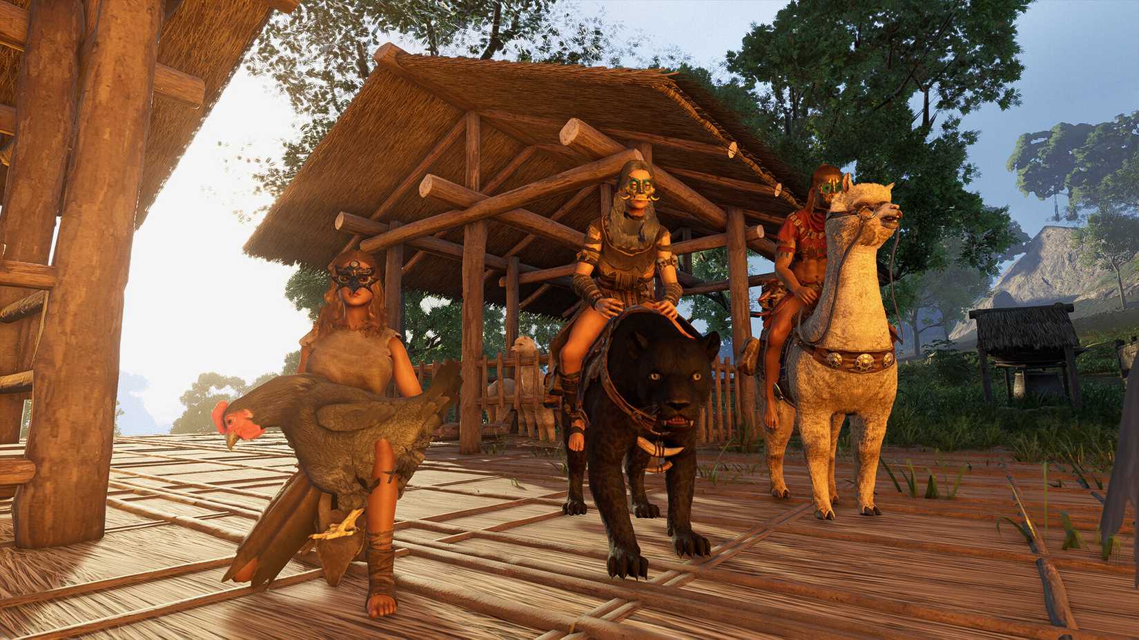 players with their mounts and pets