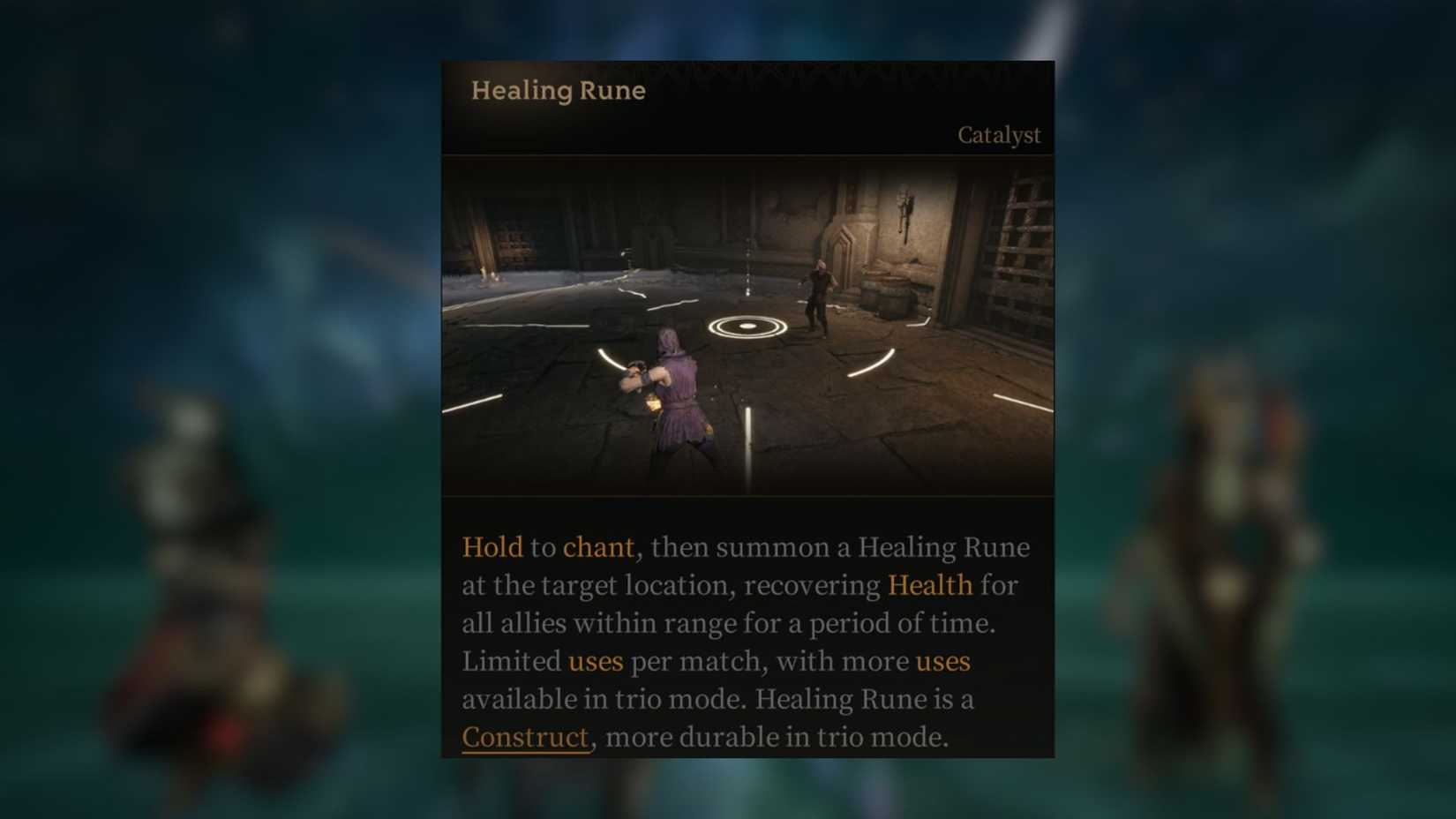Healing Rune Mistfall Hunter Mercenary Sword and Shield