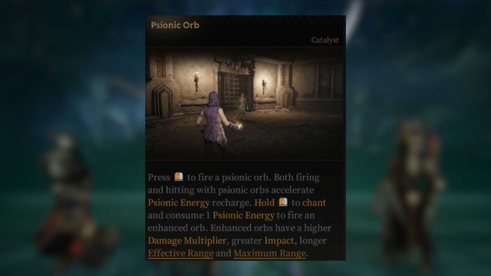 Psionic Orb Mistfall Hunter Mercenary Sword and Shield