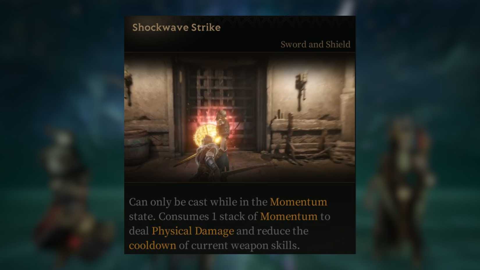 Shockwave Strike Mistfall Hunter Mercenary Sword and Shield