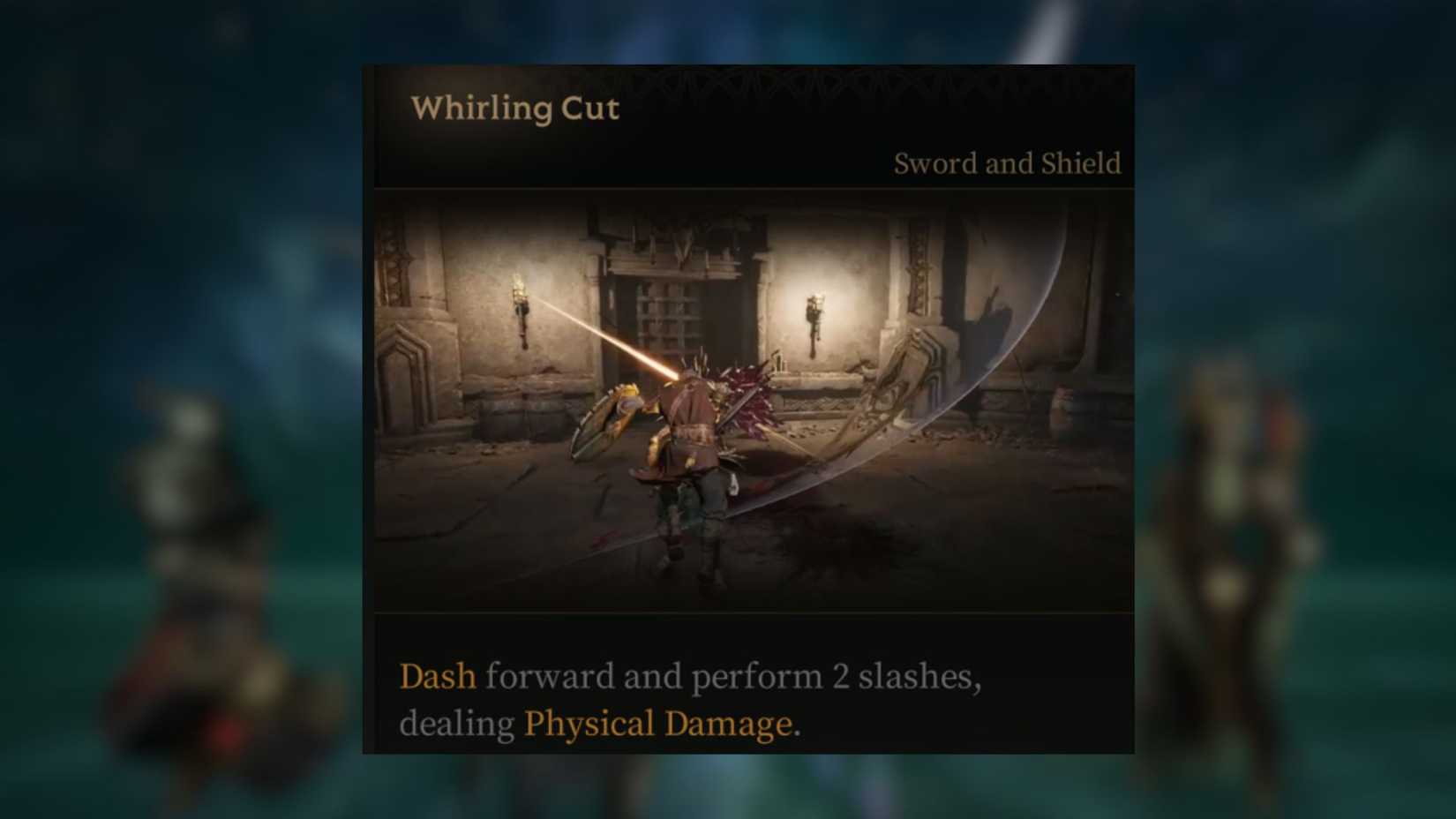 Whirling Cut Mistfall Hunter Mercenary Sword and Shield