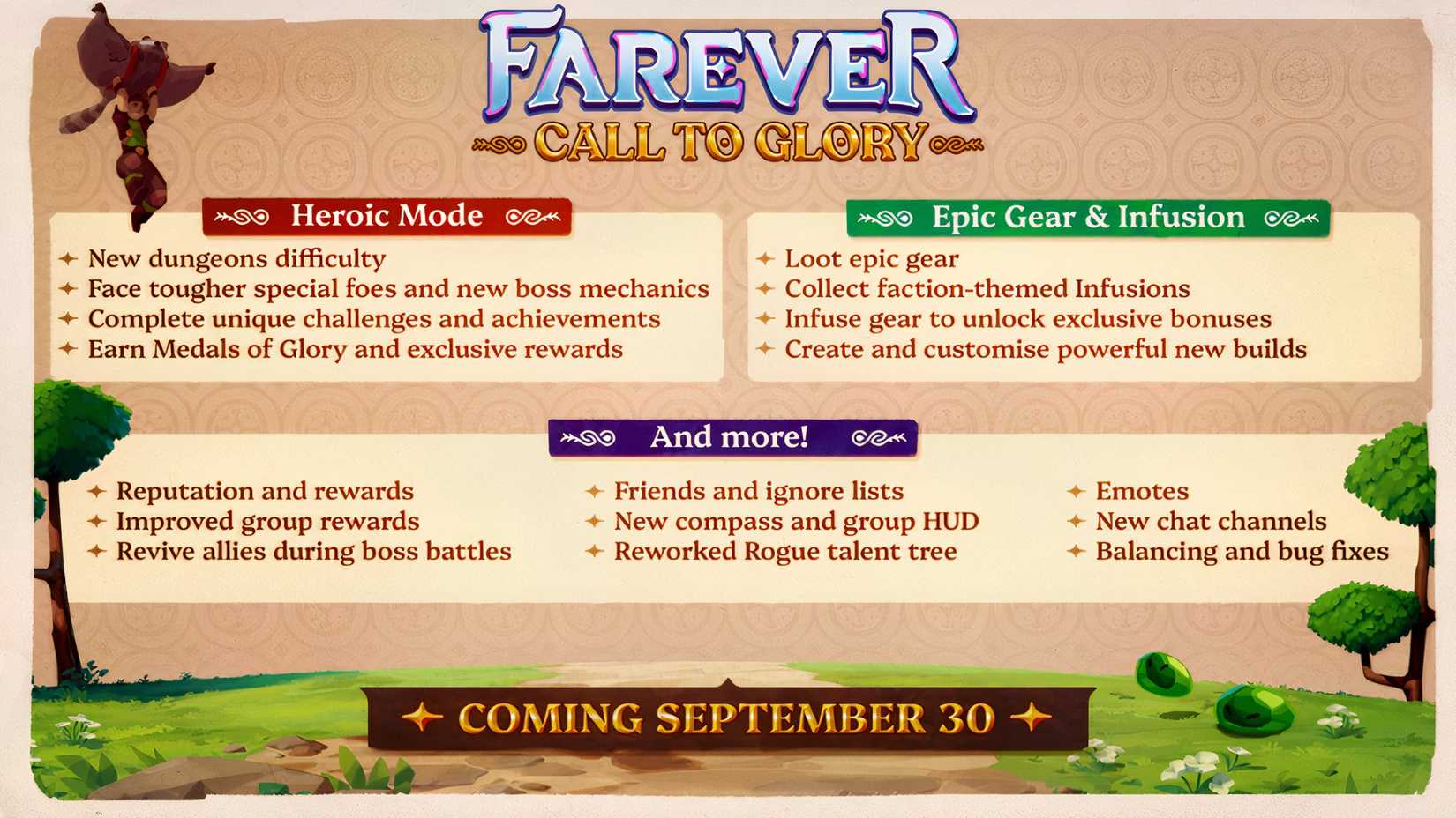 Farever: Call to Glory Update | New Endgame Content, Heroic Mode & More