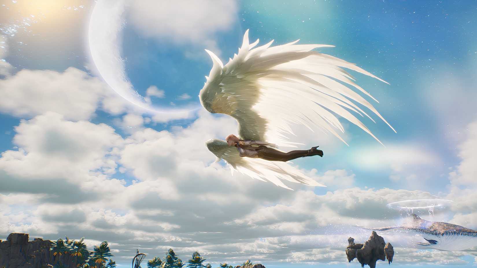 Aion 2 character gliding through the air.