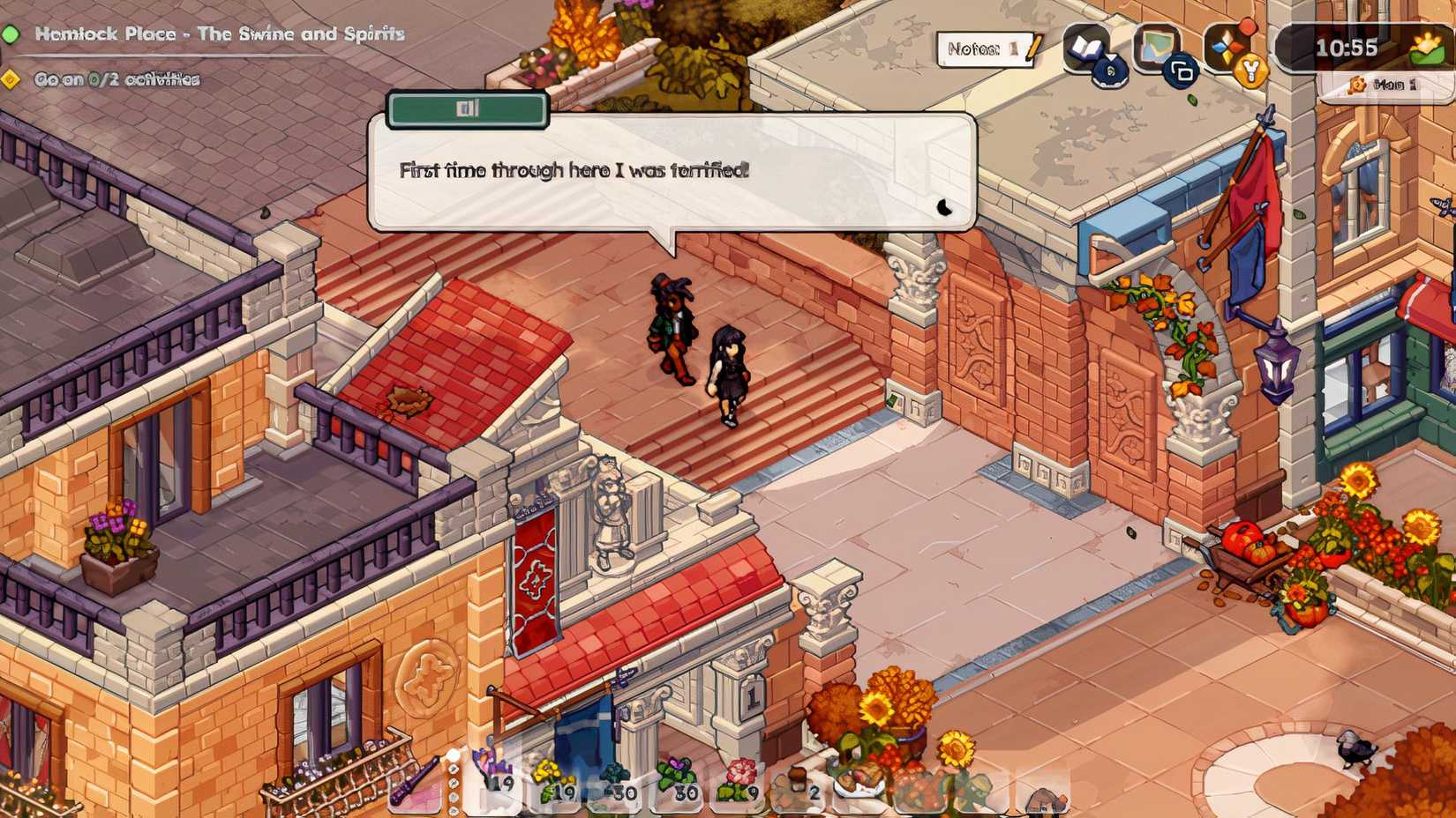Eli from Witchbrook chatting with the player while on a date.